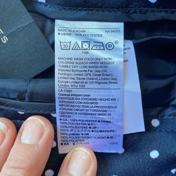 NWT Banana Republic Navy and White Polka Dot Avery Pant - Picture 11 of 13